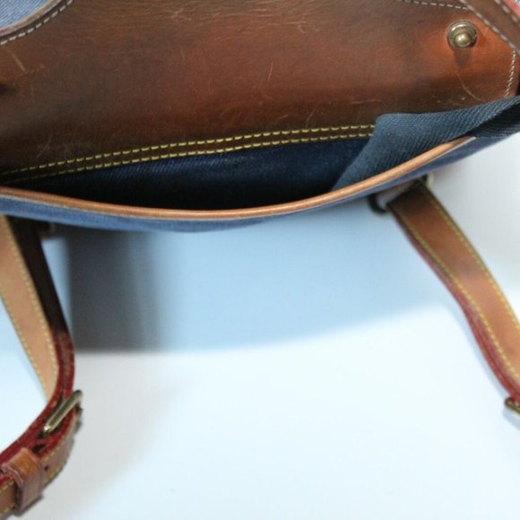 Vintage Dooney & Bourke Blue Denim & Leather Backpack Purse USA Made H13008 - Picture 9 of 15